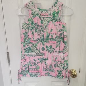 Lilly Pulitzer Pink and Green Tropical Dress
